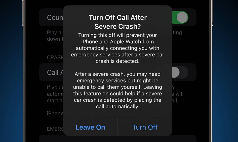 富平苹果14维修分享 iPhone 14 和 Apple Watch 上关闭崩溃检测 